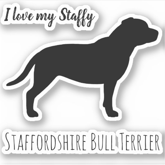 Staffordshire Bull Terrier Hondensilhouet Sticker (Voorkant)