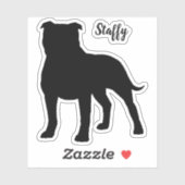 Staffordshire Bull Terrier Hondensilhouet Sticker (Vel)