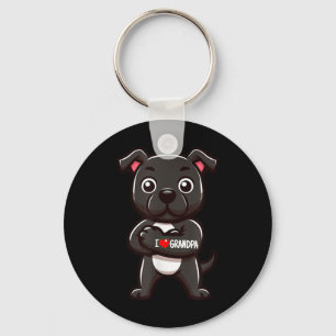 Staffordshire Bull Terrier Ik hou van opa Funny Do Sleutelhanger