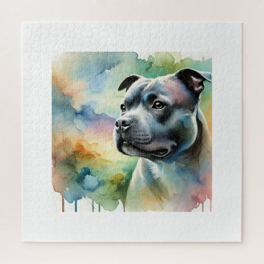 Staffordshire Bull Terrier in Light 100924AREF144  Legpuzzel (Verticaal)