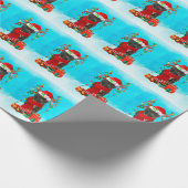 Staffordshire Bull Terrier in sneeuw met Kerstmis Cadeaupapier (Hoek)