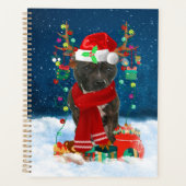 Staffordshire Bull Terrier in Snow met Kerstmis Planner (Voorkant)