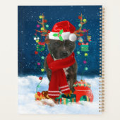 Staffordshire Bull Terrier in Snow met Kerstmis Planner (Achterkant)