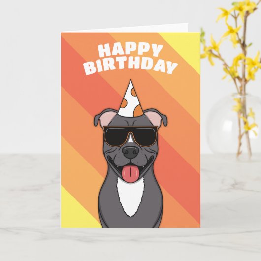 Staffordshire Bull Terrier Kaart (Gele Bloem)