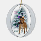 Staffordshire Bull Terrier-kerstcadeaus Keramisch Ornament (Links)