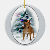 Staffordshire Bull Terrier-kerstcadeaus Keramisch Ornament (Achterkant)