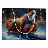 Staffordshire Bull Terrier Kerstfeest Groot Cadeauzakje (Achterkant)