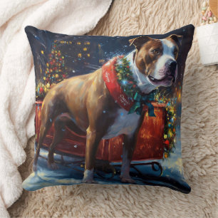 Staffordshire Bull Terrier Kerstfeest Kussen