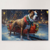 Staffordshire Bull Terrier Kerstfeest Legpuzzel (Horizontaal)