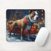 Staffordshire Bull Terrier Kerstfeest Muismat (Met muis)