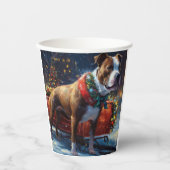 Staffordshire Bull Terrier Kerstfeest Papieren Bekers (Voorkant)