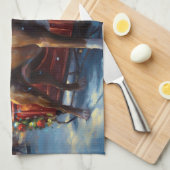 Staffordshire Bull Terrier Kerstfeest Theedoek (Quarter Fold)