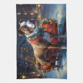 Staffordshire Bull Terrier Kerstfeest Theedoek (Verticaal)