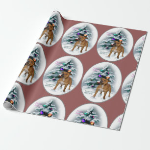 Staffordshire Bull Terrier Kerstmis Cadeaupapier