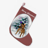 Staffordshire Bull Terrier Kerstmis Kleine Kerstsok (Voorkant (Hangend))