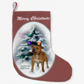 Staffordshire Bull Terrier Kerstmis Kleine Kerstsok (Voorkant)
