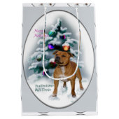 Staffordshire Bull Terrier Kerstmis Medium Cadeauzakje (Achterkant)