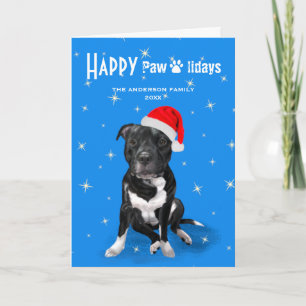 Staffordshire Bull Terrier-kerststaffy Lovers Feestdagen Kaart