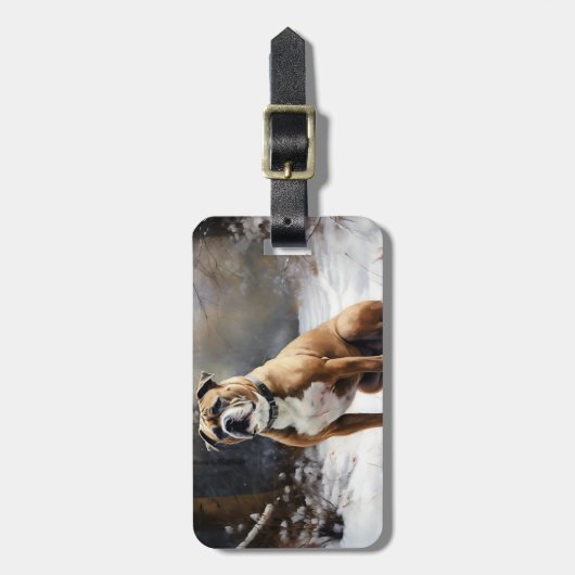 Staffordshire Bull Terrier laat het sneeuwKerstmis Bagagelabel (Voorkant verticaal)