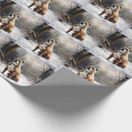 Staffordshire Bull Terrier laat het sneeuwKerstmis Cadeaupapier (Hoek)