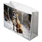 Staffordshire Bull Terrier laat het sneeuwKerstmis Groot Cadeauzakje (Achterkant Gekanteld)