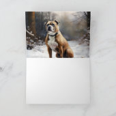 Staffordshire Bull Terrier laat het sneeuwKerstmis Kaart (Binnen)