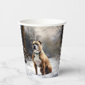 Staffordshire Bull Terrier laat het sneeuwKerstmis Papieren Bekers (Voorkant)