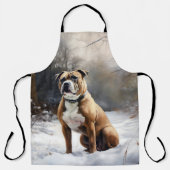 Staffordshire Bull Terrier laat het sneeuwKerstmis Schort (Voorkant)