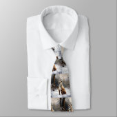 Staffordshire Bull Terrier laat het sneeuwKerstmis Stropdas (Gebonden)