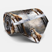 Staffordshire Bull Terrier laat het sneeuwKerstmis Stropdas (Opgerold)