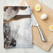 Staffordshire Bull Terrier laat het sneeuwKerstmis Theedoek (Quarter Fold)