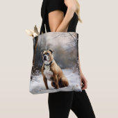 Staffordshire Bull Terrier laat het sneeuwKerstmis Tote Bag (Dichtbij)