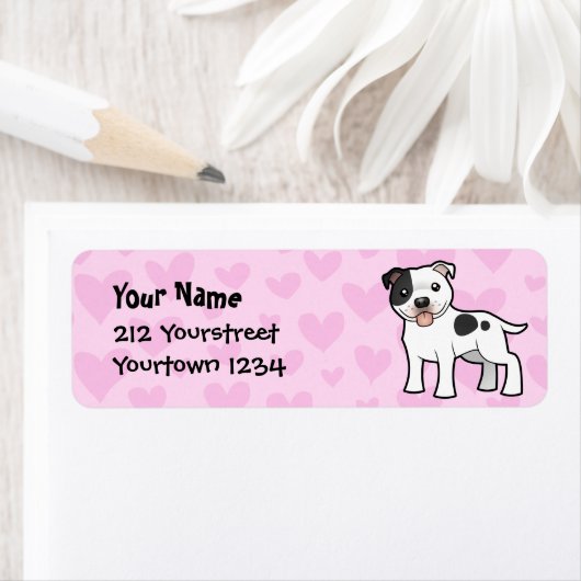 Staffordshire Bull Terrier Love Etiket (Insitu)