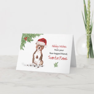 Staffordshire Bull Terrier met Kerstmis van Dog Kaart