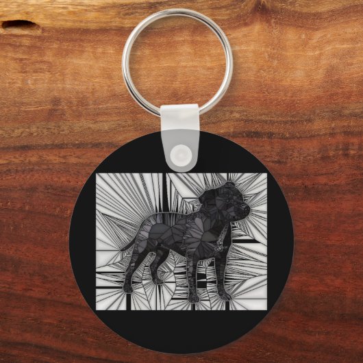 Staffordshire Bull Terrier Mosaic Sleutelhanger (Voorkant)