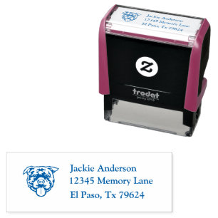 STAFFORDSHIRE BULL TERRIER   Naam en retouradres Zelfinktende Stempel