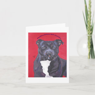 Staffordshire Bull Terrier notecard Kaart