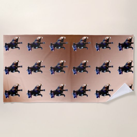 Staffordshire Bull Terrier Oil Paint, Beach Towel Strandlaken (Voorkant)