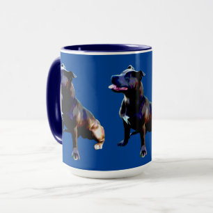 Staffordshire Bull Terrier Painted, Coffee Mok