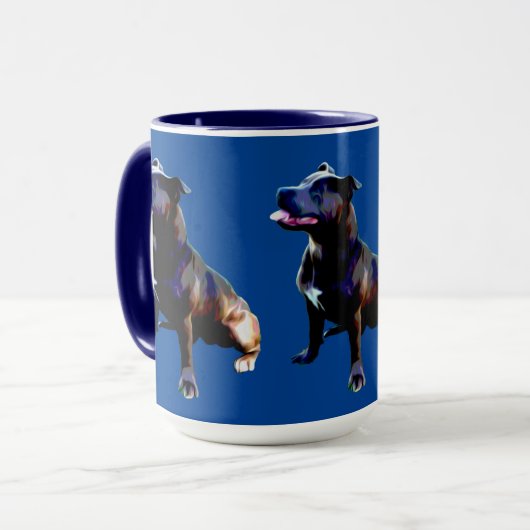 Staffordshire Bull Terrier Painted, Coffee Mok (Voorkant links)