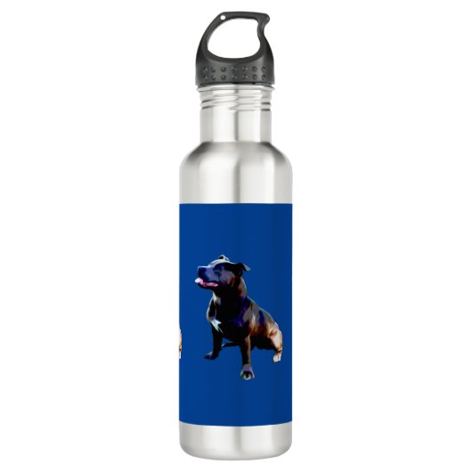 Staffordshire Bull Terrier Painted Waterfles (Voorkant)