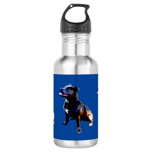 Staffordshire Bull Terrier Painted Waterfles (Voorkant)