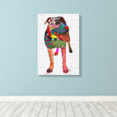 Staffordshire Bull Terrier - Patchwork Canvas Afdruk (Insitu (Houten vloer))