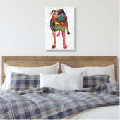 Staffordshire Bull Terrier - Patchwork Canvas Afdruk (Insitu (Slaapkamer))