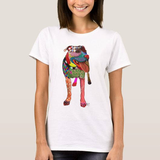 Staffordshire Bull Terrier - Patchwork T-shirt (Voorkant)
