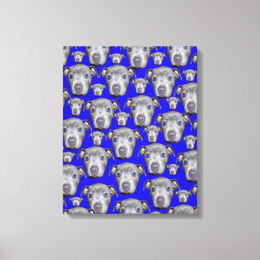 Staffordshire Bull Terrier Puppy Pattern Canvas Afdruk (Voorkant)