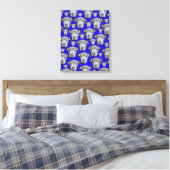 Staffordshire Bull Terrier Puppy Pattern Canvas Afdruk (Insitu (Slaapkamer))