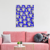 Staffordshire Bull Terrier Puppy Pattern Canvas Afdruk (Insitu (Woonkamer))