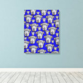 Staffordshire Bull Terrier Puppy Pattern Canvas Afdruk (Insitu (Houten vloer))