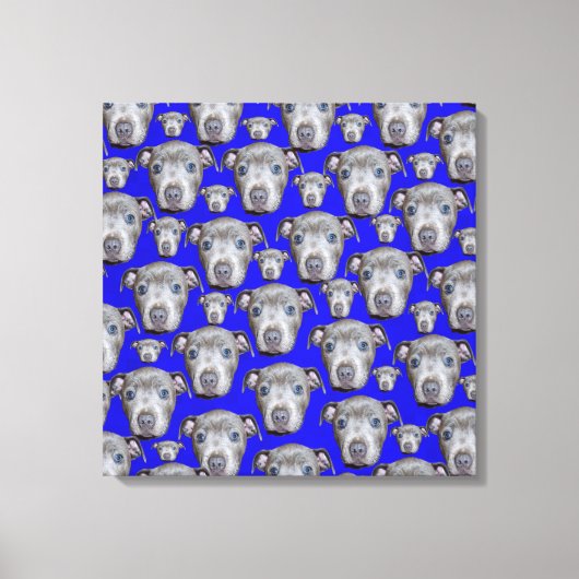 Staffordshire Bull Terrier Puppy Pattern Canvas Afdruk (Voorkant)